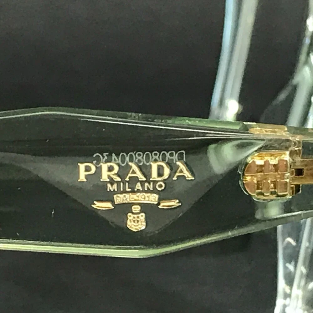 Prada Eyeglasses Frames VPRA19 14R-1O1 Transparent Mint Green Square 54-18-145